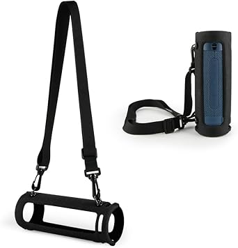 Carrying Case EVA Speaker Cover for Sony SRS-XB23, Portable Protective Sleeve with Shoulder Strap Travel Outdoor Use for SRS-XB23 Extra BASS Bluetooth Speaker Accessories Black