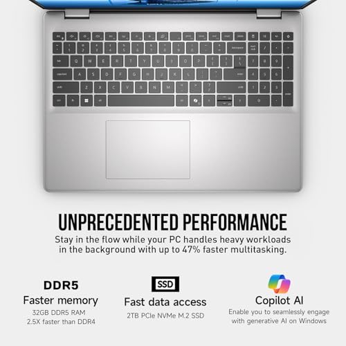 Image of Dell 2026 16 Laptop Touchscreen Computer, 16 inch FHD+ Touch Screen Business Laptop PC, Intel Core 7 (10-Core, >i7-1355U), 32GB DDR5 2TB SSD Windows 11 Pro, Backlit Keyboard 10-Key,Fingerprint,Wi-Fi 6E