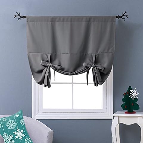 NICETOWN Thermal Insulated Blackout Tie Up Shade Cover