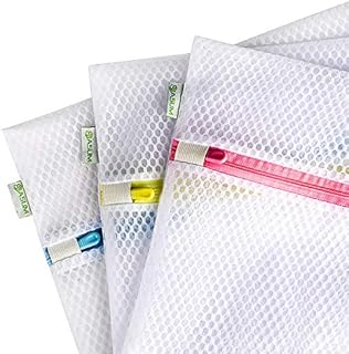 Sponsored Ad - Laundry Bags, SASUM LIFE 3 Pack Zippered Mesh Polyester Wash Bags Premium Durable White for Jeans, Lingeri...
