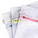 Sasum Life Laundry Bags, 3 Pack Zippered Mesh Polyester Wash Bags Premium Durable White for Jeans, Lingerie,Socks,Bra Sweaters, Coats in Washing Machine & Drier (Beehive)