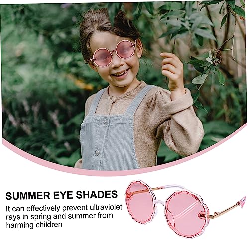 BESPORTBLE 1Pair Round Frame Sunglasses for Boys and Fashionable UV Protection Shades for Outdoor Activities Beach Trips and Daily Life Comfortable Nose Design Cute Flower Frame Age3