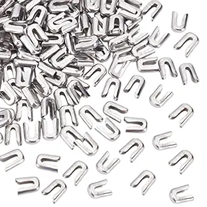 BENECREAT 120Pcs Spiral Bone Tips, 304 Stainless Steel 1/4 inch Tips Covers Boning, Chain End Cap Findings for Spiral Wire Metal Boning, Corset Wedding Dresses