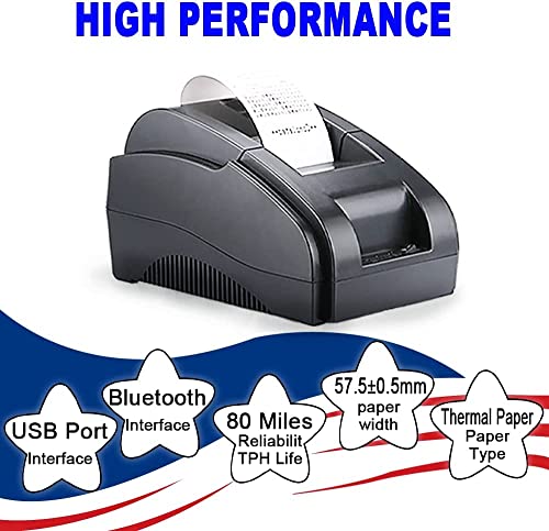 Mrboss 2“ 58Mm Pos Cash Register Portable Thermal Receipt Printer With High Speed Printing Usb+Bluetooth Interface For Supermarket Restaurant Retail Sales Kitchen Support Windows Android Mac #TOP1