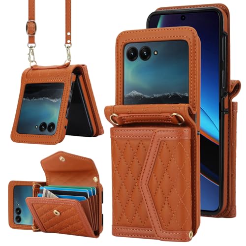 Étui Motorola Razr 40 Ultra Asuwish avec portefeuille RFID et bandoulière