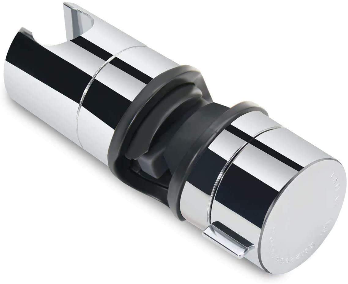 ALMEKAQUZ Universal 18-25MM Adjustable Hand Shower Rail Head Bracket Holder for Slide Bar Slider Clamp Bathroom Replacement, ABS Chrome Plated