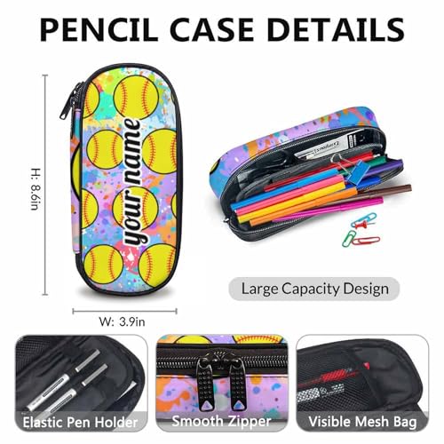 School Backpack for Girls, Softball Backpacks with Lunch Box Matching Combo for Elementary Preschool Middle School, Colorful Large Capacity Bookbag and Pencil Case Bundle for Kids Students4