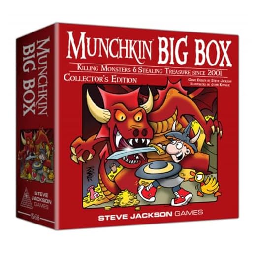 Munchkin Big Box | Collector’s Edition Fantasy Card Game | Over 650 Cards, Game Boards, Meeples, Dice & Storage Tray | Illustrated by John Kovalic | Ages 10+ | 3–6 Players