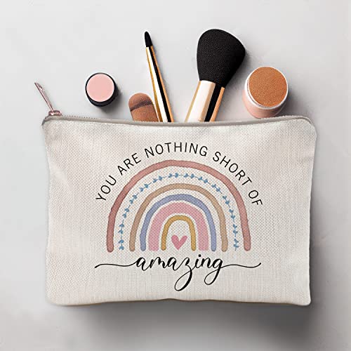 You Are Nothing Short Of Amazing Makeup Case Rainbow Makeup Bag Gift Best Friend Gift Sister Birthday Gift Funny Quote For Besite #TOP2