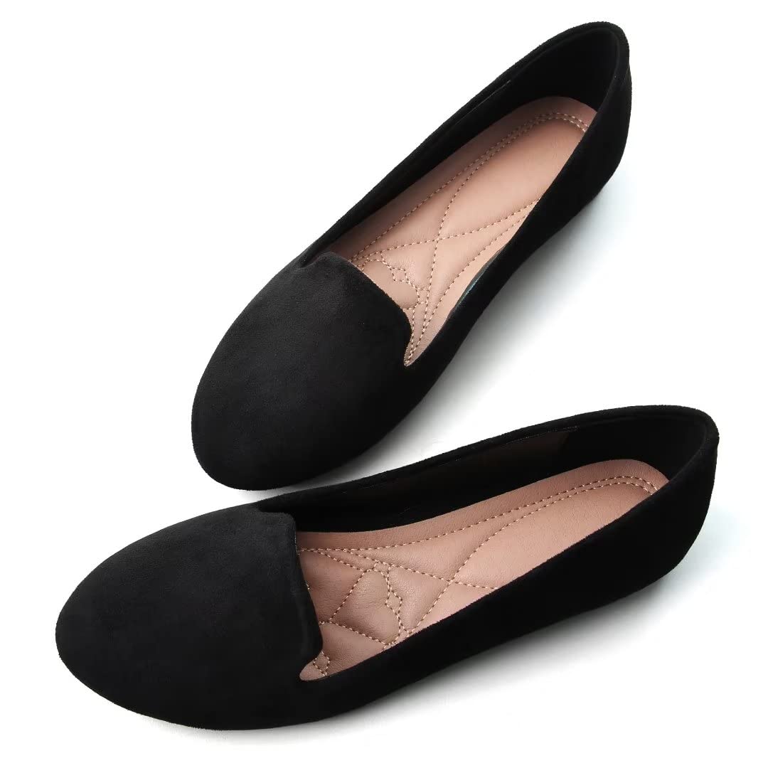 StunnerWomen Cute Slip-On Ballet Shoes Soft Solid Classic Pointed Toe Flats