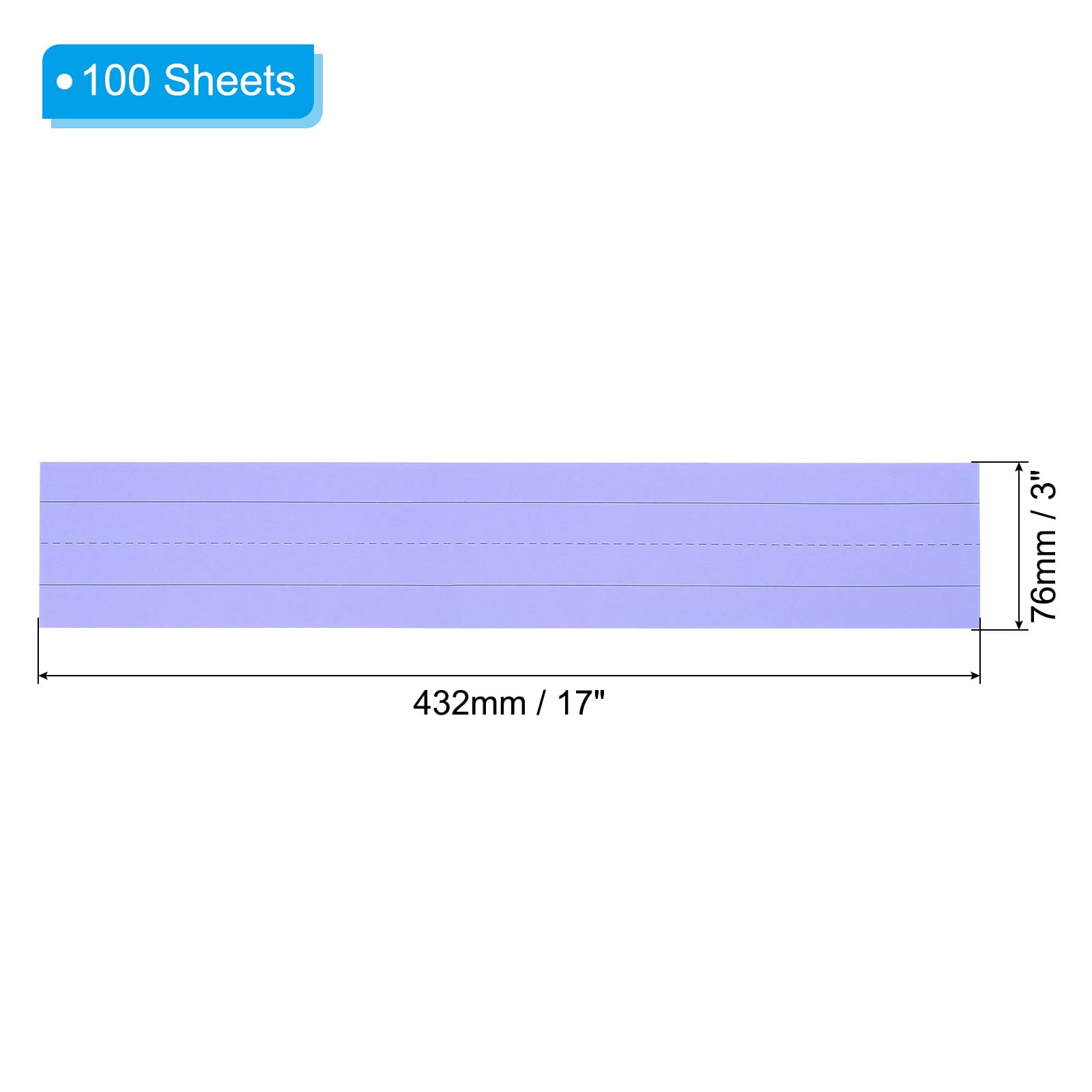 PATIKIL 100 Sheets Ruled Sentence Strips - Image 2