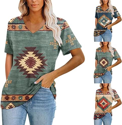Naittoop Womens Tops Printed Graphic Tops Fashion Women's Summer V-Neck Short Sleeve Casual Top Blouse Tees 1 Naittoop Womens Tops Printed Graphic Tops Fashion Women's Summer V-Neck Short Sleeve Casual Top Blouse Tees