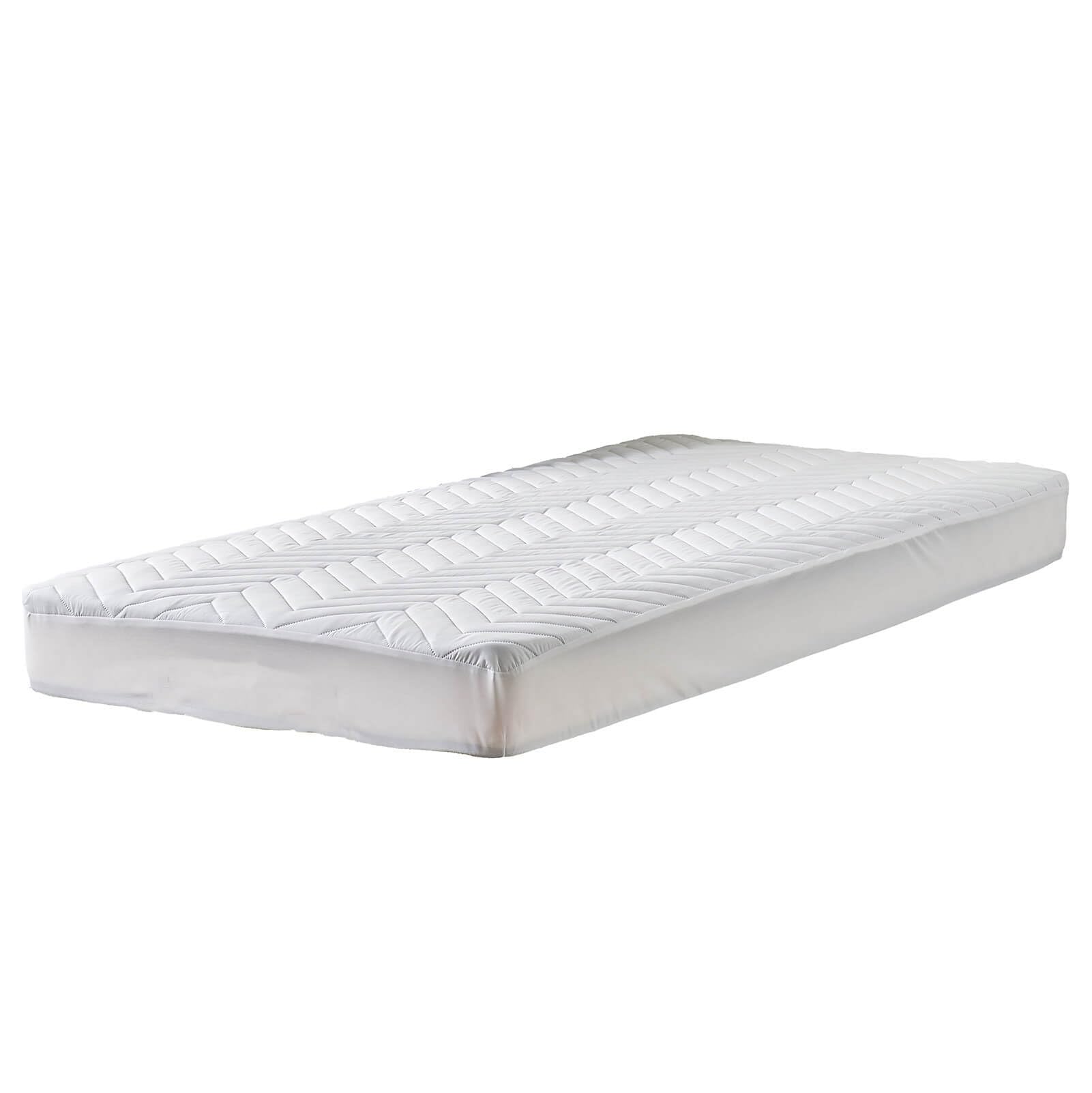 Protector de colchón acolchado impermeable para litera de caravana de 30 x 75 pulgadas, tamaño individual, tamaño de cuna, sábana bajera ajustable 8
