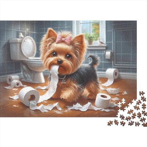 Puzzle de perro en el inodoro de 1000 piezas, el regalo de cumpleaños original