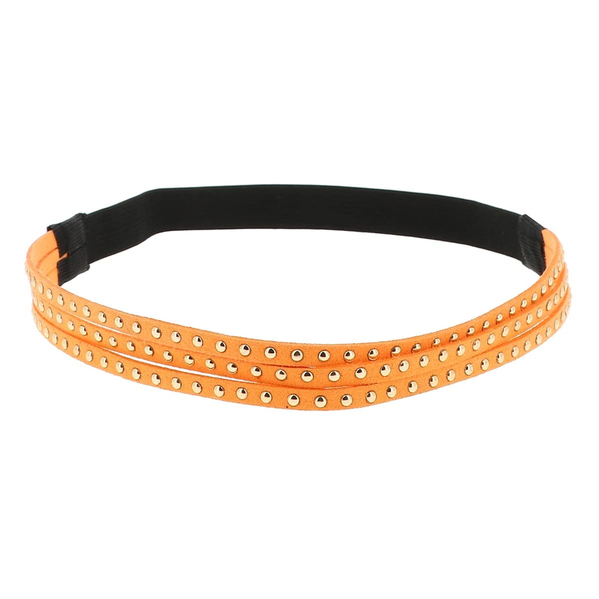 Fascia Capelli Donna Arancione Con Intreccio Dorato - Stile Vintage Boho Per Matrimonio - 3