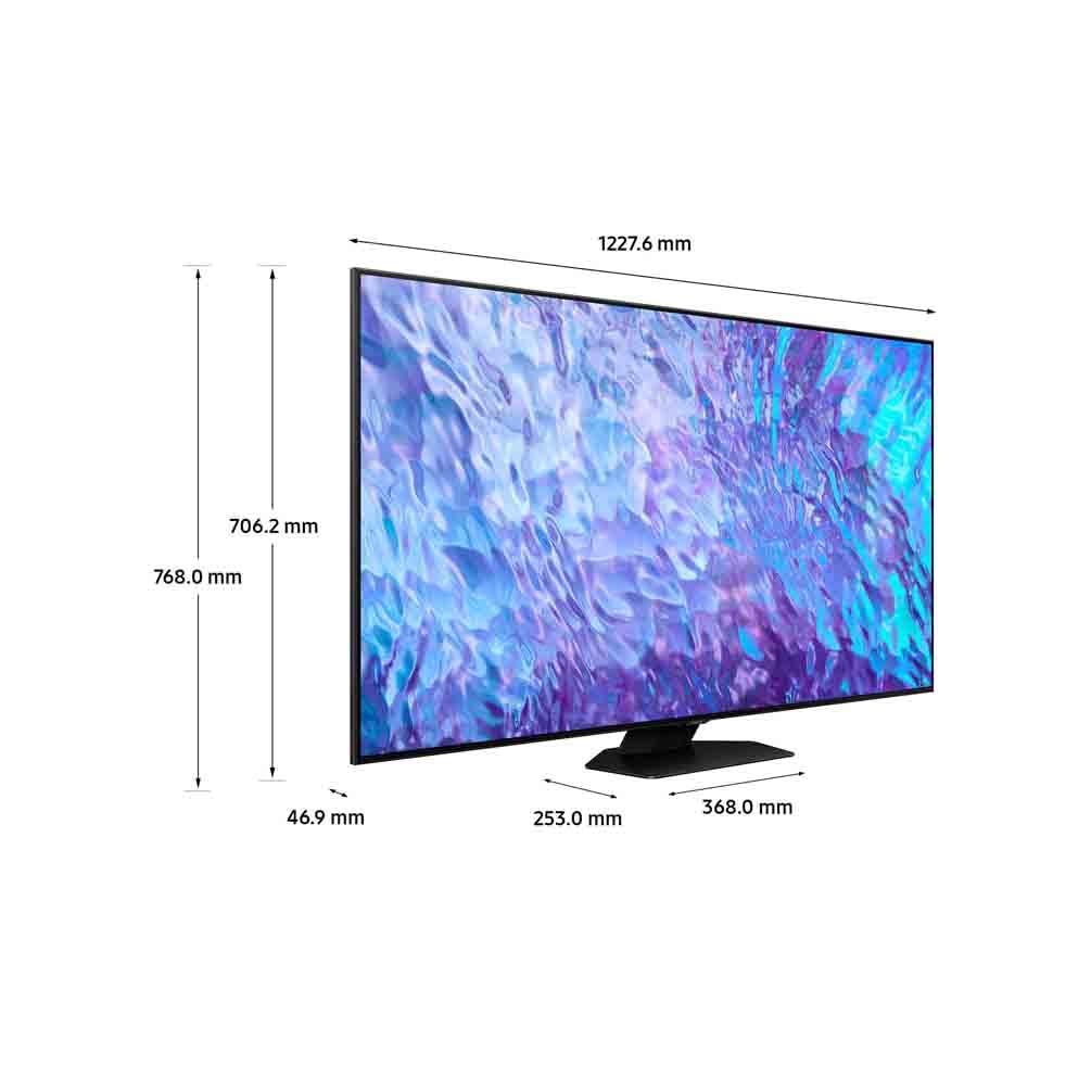 Samsung TV QE55Q80CATXZT QLED 4K, Smart TV 55" Processore Neural Quantum 4K, Direct Full Array, Dolby Atmos, OTS Lite, Integrato con Bixby e Alexa compatibile con Google Assistant, Carbon Silver 2023