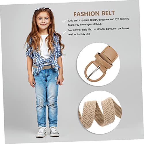 SAFIGLE Durable Elastic Woven Waist Belt Unisex Braided Stretch Strap for Dress and Jeans Lightweight Non Fading Stylish Decorative Accessory Beige High Elasticity Slimming Waistband4