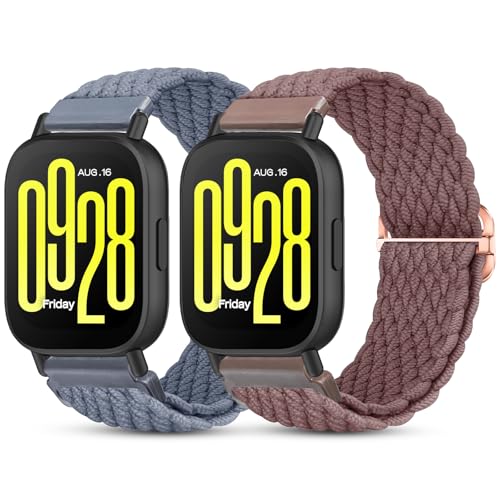 BDIG 2 Pack Correas Compatibles con Xiaomi Redmi Watch 5 active/5 Lite/para Amazfit Bip 5 Mujer Hombr,22mm Correa Deportiva de Nylon Trenzado,Pulsera Solo Loop para Xiaomi Redmi Watch 5 active/5 Lite