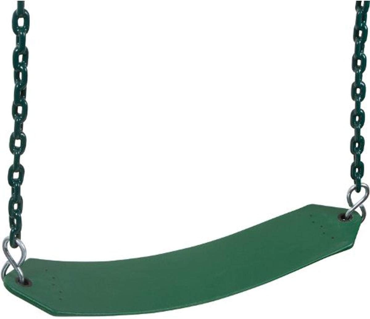 Swing Set Stuff Premium Residential Belt Swing (Green) with 8.5 Ft. of Coated Chain and SSS Logo Sticker