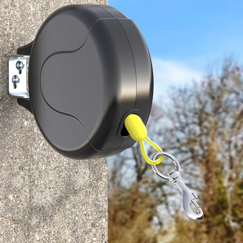 30FT Wall Mount Retractable Dog Tie Out Cable - 180° Swivel & 360° Tangle-Free Design, Perfect for...