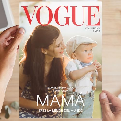 Transparent Gift Placa Personalizada con Foto Portada Revista Vogue. Regalos para Familiares, Amigas y Pareja. Regalos Originales para Mujer. Regalos de Cumpleaños para Mujer. Placa de Metacrilato