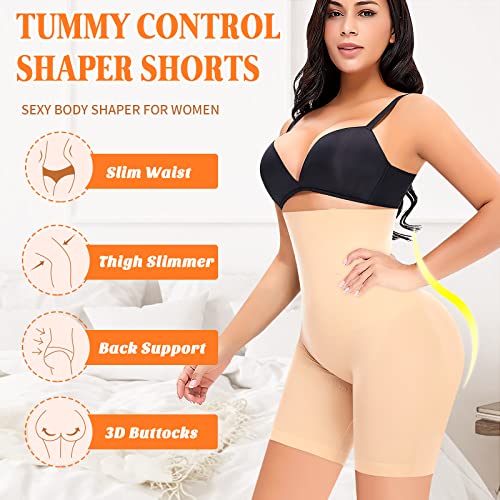 Image of Werena Shapewear Shorts Tummy Control for Women High Waisted Body Shaper Underwear Slimming Slip Shorts Under Dresses