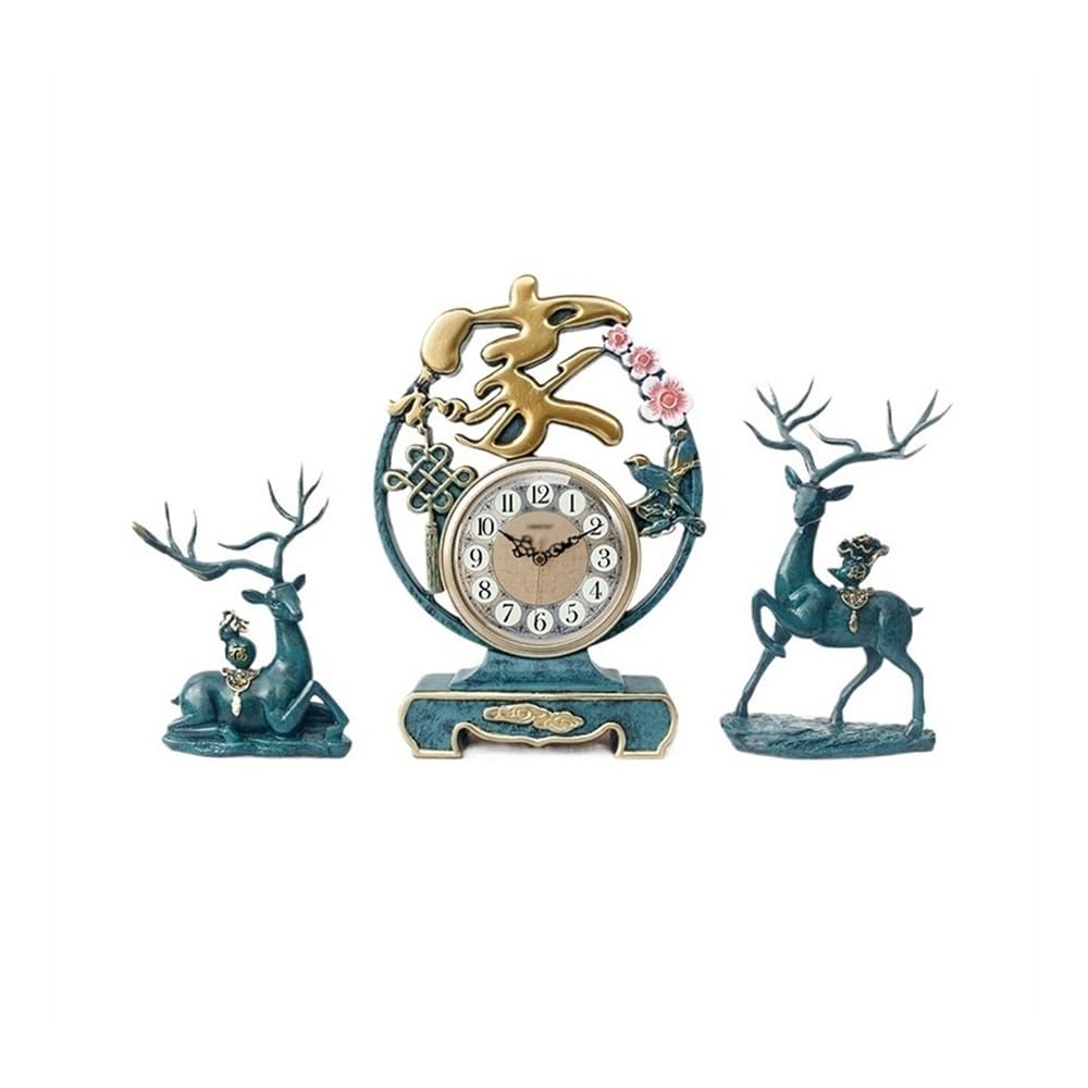 Reloj de mesa silencioso sin tictac de resina decorativo para casa y oficina