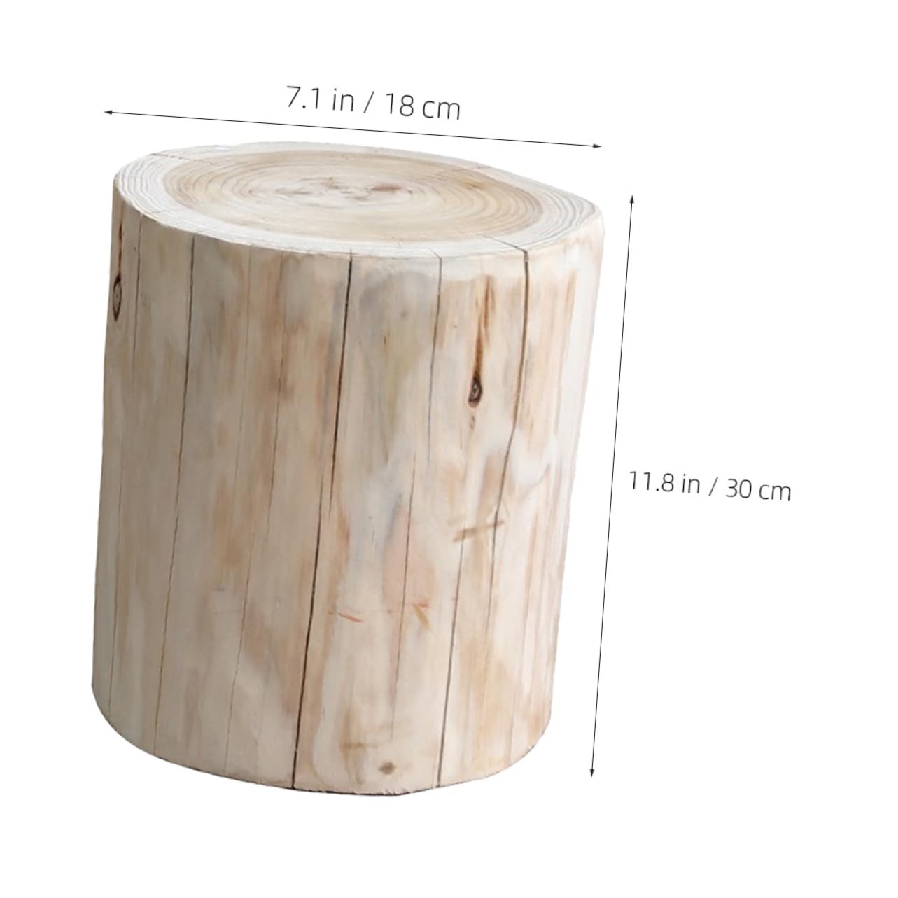 BESPORTBLE Taburete De Madera Maciza Asiento Multifuncional para Interior Decoración Rústica De Árbol Estable y Resistente