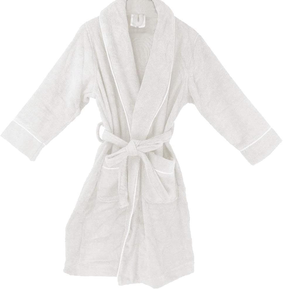 OrganicTextiles Velour Bathrobe, 100% GOTS Certified Organic Cotton, Soft, Plush, Absorbent - Men's Large/Extra Large, White