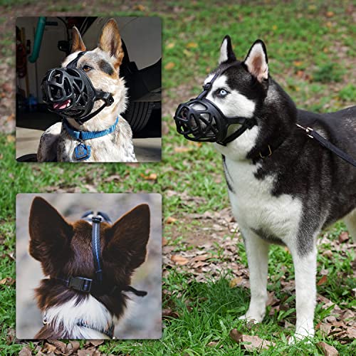 Dog Muzzle, Breathable Basket Muzzles For Small, Medium, Large And X-Large Dogs, Anti-Biting, Barking And Chewing Dog Mouth Cover (X-Small, Black) #TOP5
