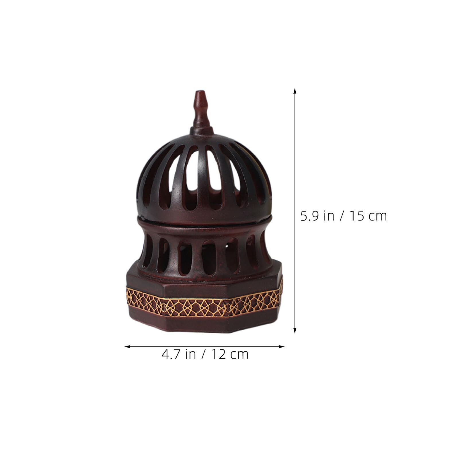 Quemador de Bakhoor Árabe Hueco de Resina Marrón 12, 5 Cm