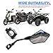 MICTUNING Universal Hawk-eye Motorcycle Convex Rear View Mirror - with 10mm Bolt, Handle Bar Mount Clamp Compatible with Cruiser, Suzuki, Honda, Victory and More