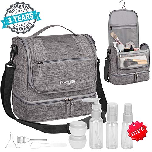 Toiletry Bag Hanging Toiletry Bag for Women Men Large Waterproof Travel Bag Portable Toiletry Kit Compact Makeup Bag with Hook Strap for Cosmetics Shaving Kit Camera Shower Bathroom Dorm