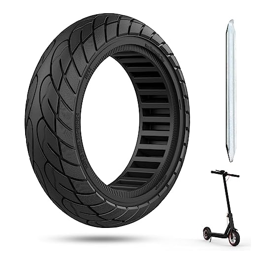 OUXI 10×2,5 Zoll Ersatz-Vollgummireifen 60/70-6.5 Für Ninebot G30 Max /G30D mit 1 Montagewerkzeug für Elektroroller-Vollgummireifen,10x2,5 Zoll Ersatzräder,hochelastischer Elektroroller-Reifen schwarz