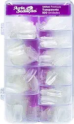 Unhas Postiças Transparente 500 Unidades, Fácil Aplicação, Arte Sedução