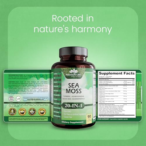 NaturaLife Labs Sea Moss 20-in-1 Capsule Blend (90 ct) — view 8