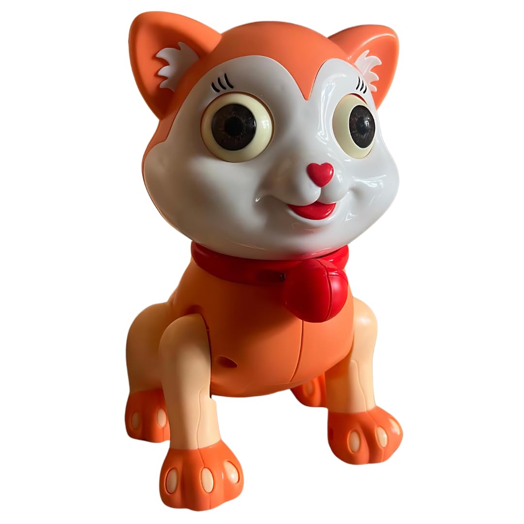 Mazhai Vaanam Toys|Cute Cat Toy|Musical Walking Blinking Lighting Animal Toys for Kids,Babies|Available Colour Dispatch