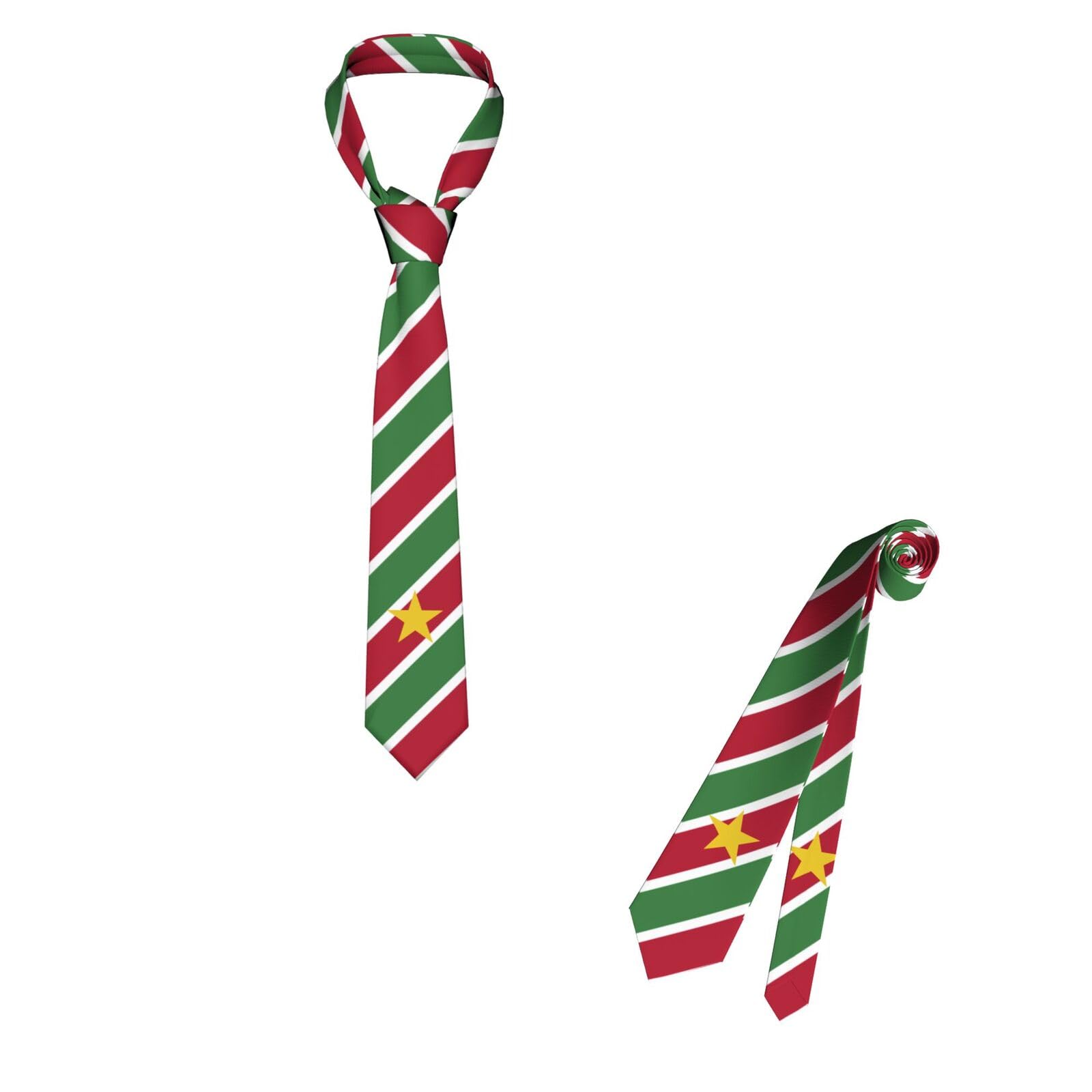 YiiLi Suriname Flag Necktie Patriotic Pride Ties For Men Formal Business Graduation