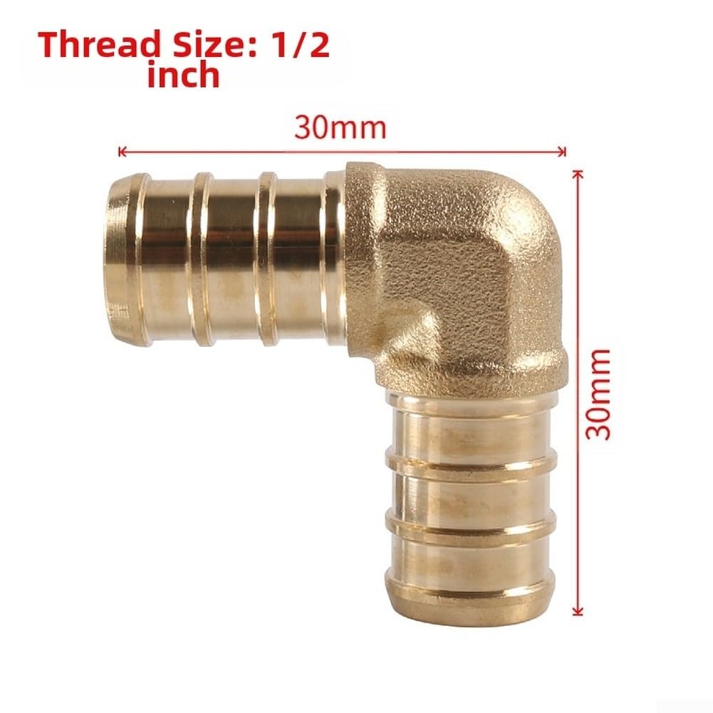 Kit de reparación de accesorios PEX de latón, 36 piezas, incluye herramientas de crimpado, abrazaderas de acero inoxidable y conectores chapados en níquel para fontanería PEX de 1,27 cm (B