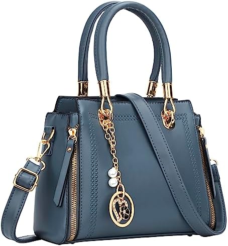 KKXIU Women Satchel Purses and Handbags Handle Shoulder Bag(Navy Blue)