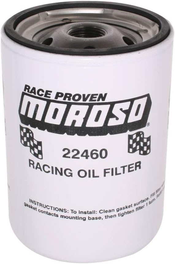 Moroso 22460 Racing Oil Filter, Long Chevy w/ 13/16-16 Thread, PH13 TG13 HP4 51061 PF35 6438384 6437946 6435679 HP-3002 LF24 LF224