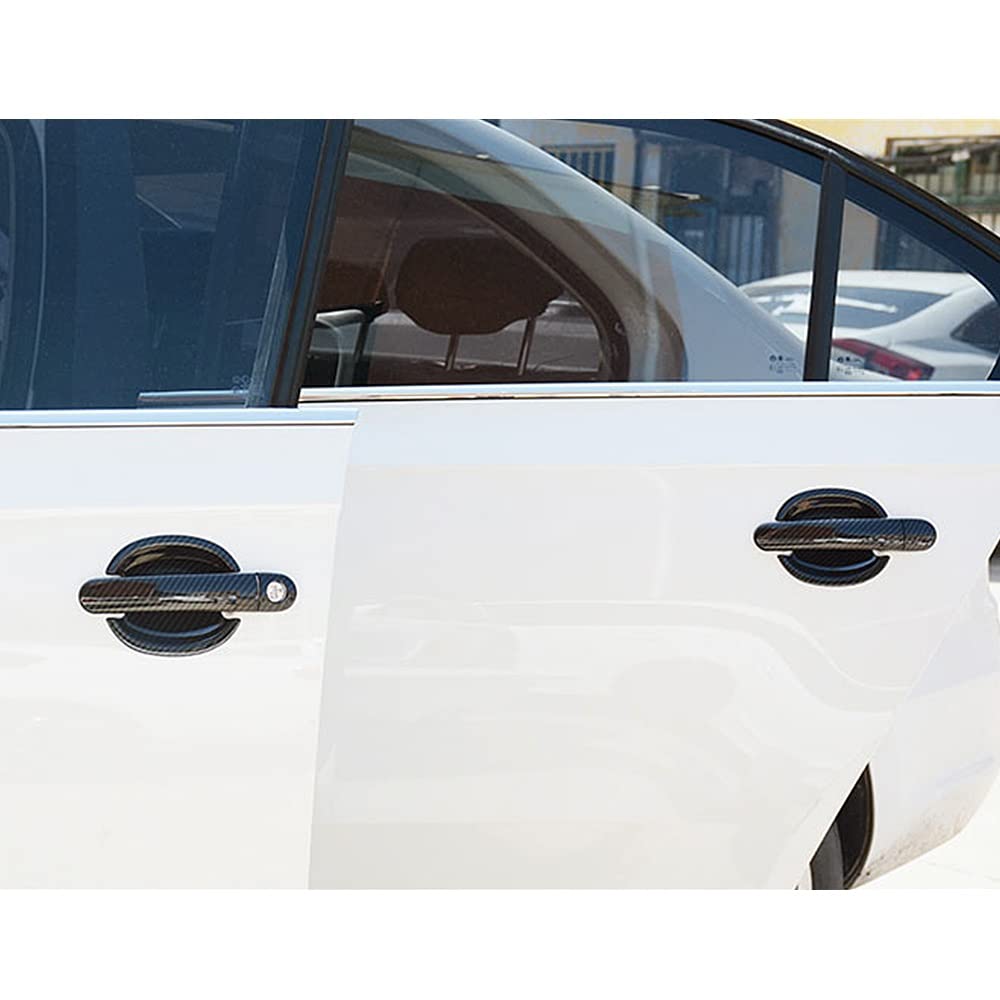 Naklejka dekoracyjna Z Włókna Węglowego Samochodu Zewnętrzna Klamka Drzwi Pokrywa Miski Wykończenia Dla Volkswagen Dla Polo MK4 5 2000-2017 Osłona klamki Drzwi Samochodu (Kolor: 1 Uchwyt Otwór Na