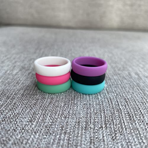 Personalized Best Friend Rings for 2 5mm Silicone Rubber Comfort Fit Domed Promise Egagement Rings Wedding Band,BFF Friendship Bridesmaid Rings for Women,Size 4-94