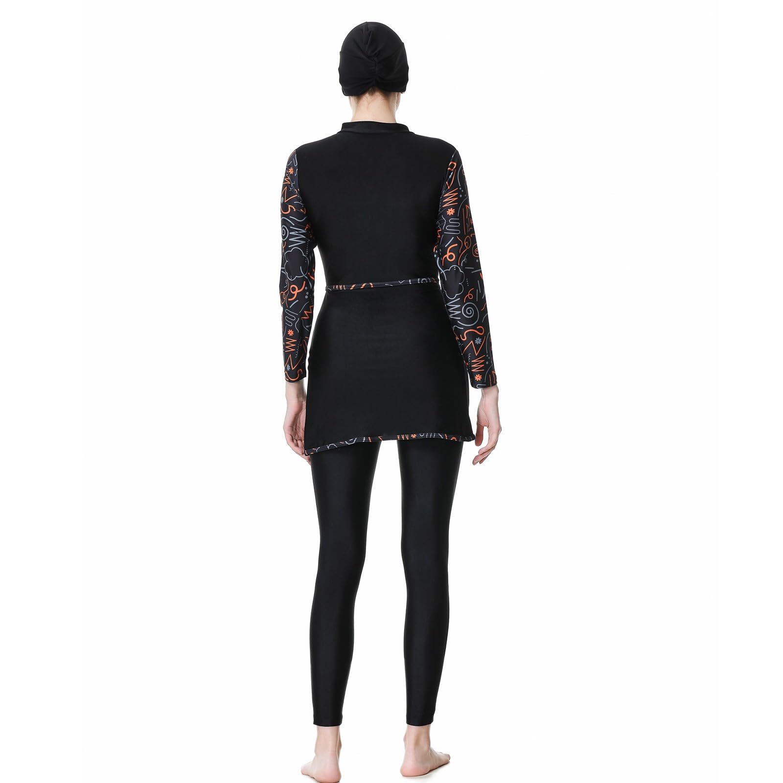 Burkini Damen Muslimische Swimwear, Große Größen Funktional Burkini, Elegant Langarm Badeanzug, Bademode, Rashguard Mit Bein Rashguard-Sets, Full Cover Swimsuits Ärmeln Schwimmanzug Schwimmkleid