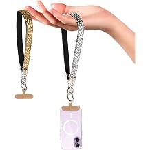 2 Pack Bling Rhinestone Phone Lanyard Wrist Strap with Pads Luxury Crystal Hand Wristlet Chain for Women Girls