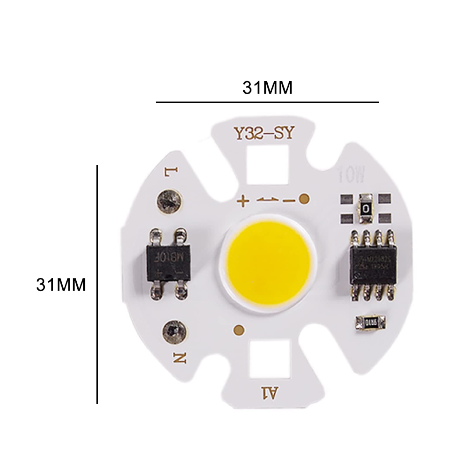 Żarówka LED, 2 szt. 3W-12W AC220V COB LED Chip Light do reflektorów i reflektorów, białe, ciepłe białe(Warm White,AC220V 10W)