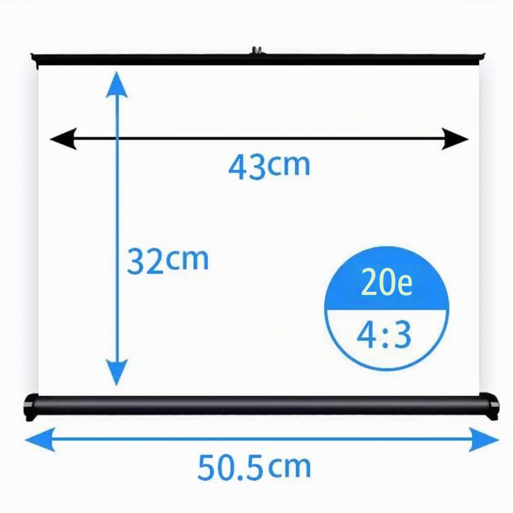 Toile De Projection Mobile Écran De Projecteur sur Pied Écran De Projection Mini 20 30 40 60 Pouces Rideau De Projecteur Portable Ecran Videoprojecteur pour Extérieur/intérieur Films(20"-4:3)
