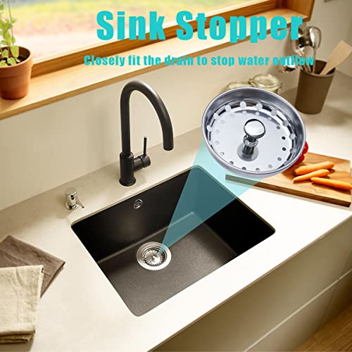 Set de 3 filtros y tapones para fregadero de acero inoxidable miniatura 2