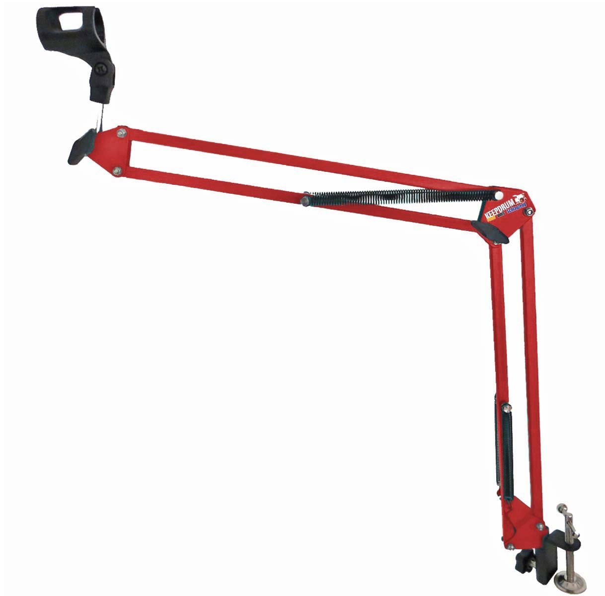 keepdrum NB35 RD Rot Gelenkarm Mikrofonstativ + MS089SV Mikrofon Spinne Silber für G-Track