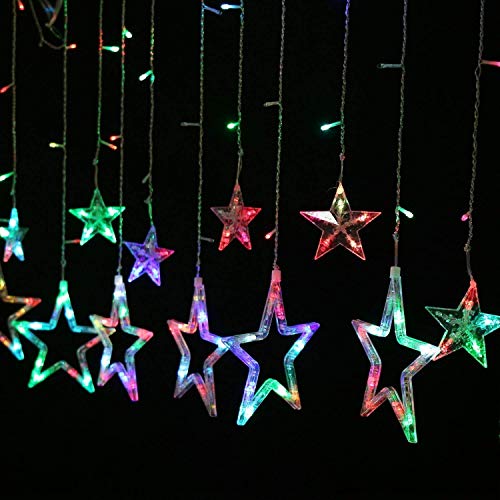 Image of Desidiya 12 Stars LED Multicolor String Lights for Indoor and Outdoor Decor - Perfect for Diwali, Parties, Events, and Home Decoration